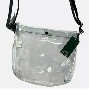Wild Fable Transparent Shoulder Bag Clear & Black Jelly Handbag Purse Tote NWT